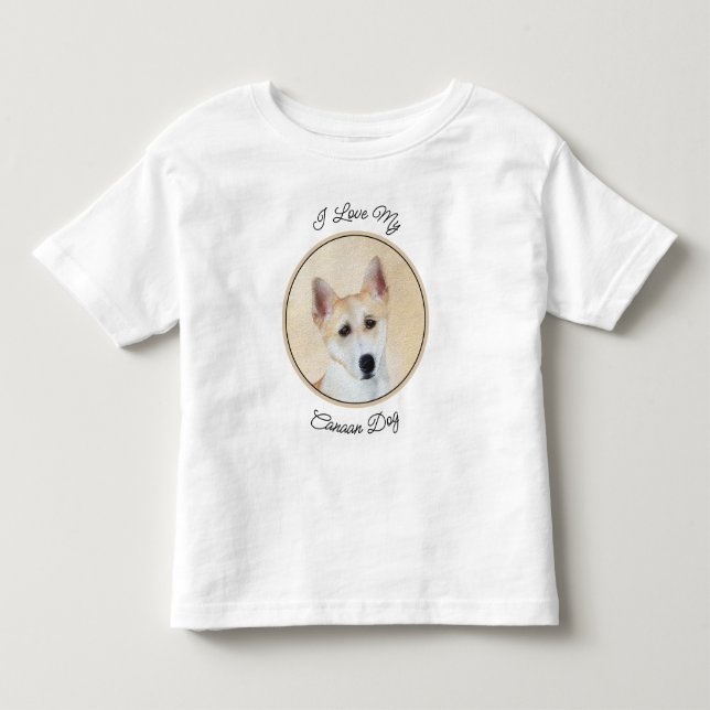 Canaan Hund Painting - Cute Original Hund Art T Shirt (Framsida)