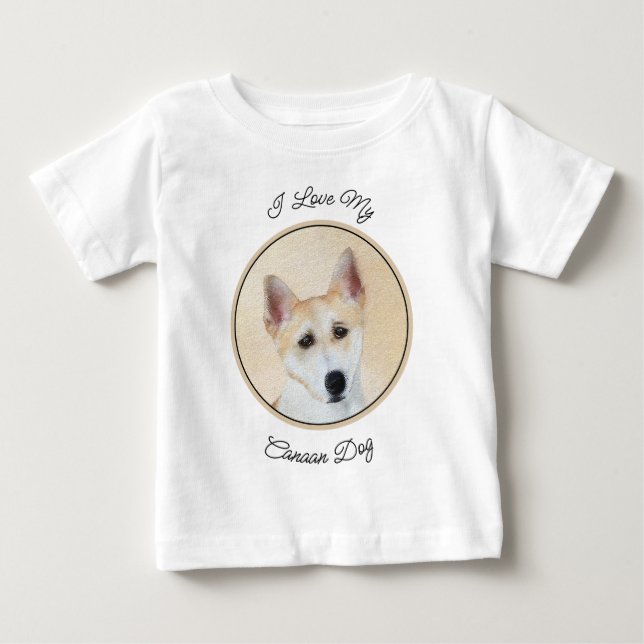 Canaan Hund Painting - Cute Original Hund Art T Shirt (Framsida)