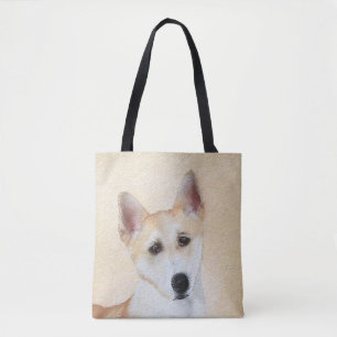 Canaan Hund Painting - Cute Original Hund Art Tygkasse