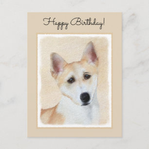 Canaan Hund Painting - Cute Original Hund Art Vykort
