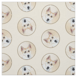 Canaan Hund Painting Cute Original Pet Hund Art Tyg