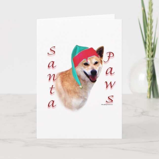 Canaan Hund Santa Tassar Helgkort (Framsida)