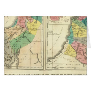 Canaan - Israel Atlas Karta Hälsningskort