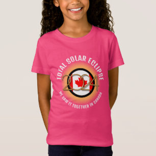 CANADA 2024 TOTAL SOLAR ECLIPSE Kids Rosa T Shirt