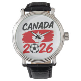 Canada 2026 Soccer Fan Design with Maple Leaf Armbandsur