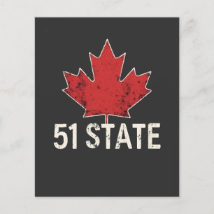 Canada 51st State Trump American och Canadian Flag Flygblad