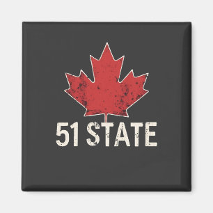 Canada 51st State Trump American och Canadian Flag Magnet