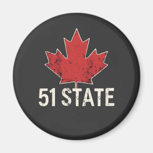 Canada 51st State Trump American och Canadian Flag Magnet