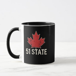 Canada 51st State Trump American och Canadian Flag Mugg