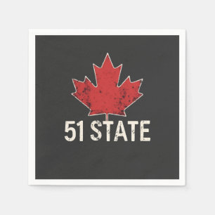 Canada 51st State Trump American och Canadian Flag Pappersservett