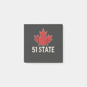 Canada 51st State Trump American och Canadian Flag Post-it Block