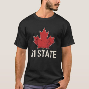 Canada 51st State Trump American och Canadian Flag T Shirt