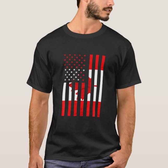 Canada America Canadian Pride Canadian Flagga Mors T Shirt (Framsida)