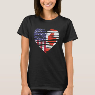 Canada American Grown Heart USA Patriot Heritage M T Shirt