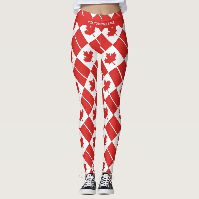 CANADA Anpassningsbar Text SPRINGA DIN EGEN TÄVLIN Leggings (Framsida)