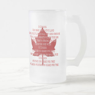 Canada Anthem Glass Souvenir Beer Mugg Canada Gift