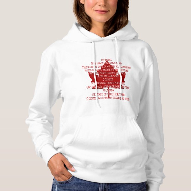 Canada Anthem Hooded T-Shirt Souvenir Canada Shirt (Framsida)