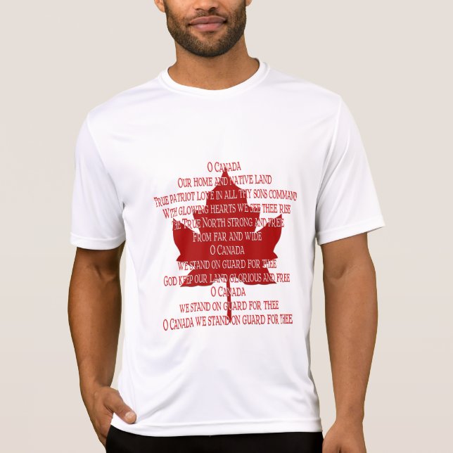 Canada Anthem Jersey T-shirt Souvenir Canada Shirt (Framsida)