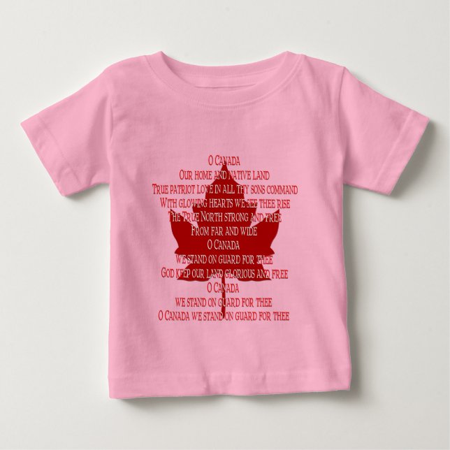Canada Anthem Organic Baby Creeper Canada Shirt T-shirt (Framsida)