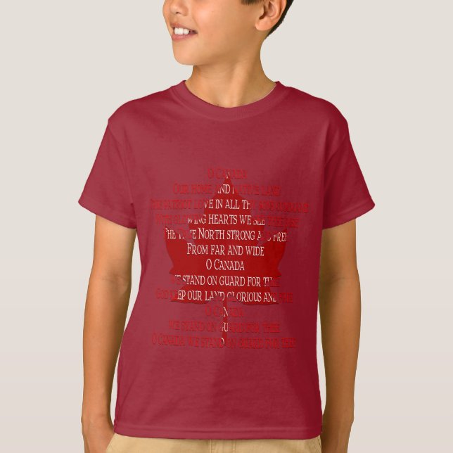 Canada Anthem Organic T-shirt Canada Shirt (Framsida)