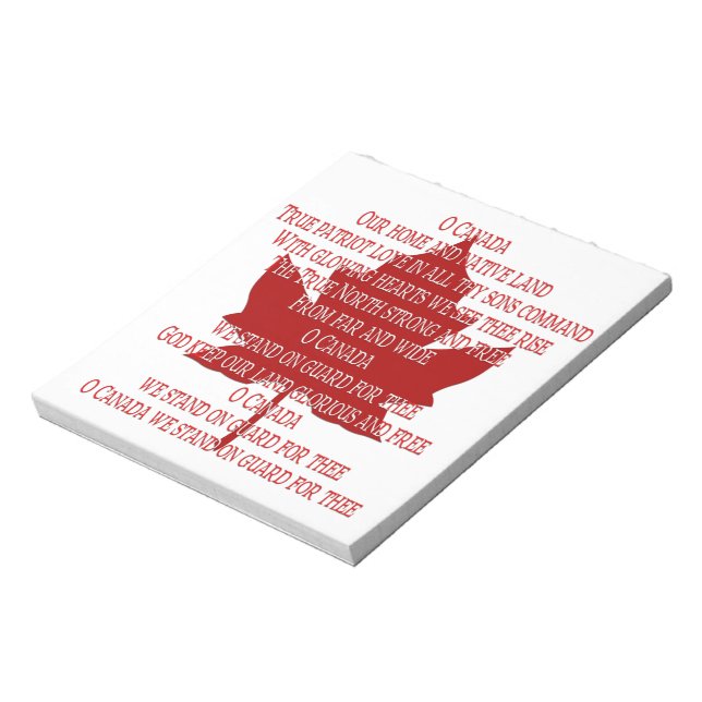 Canada Anthem Souvenir Anteckningsblock Canada Gif (Roterad)