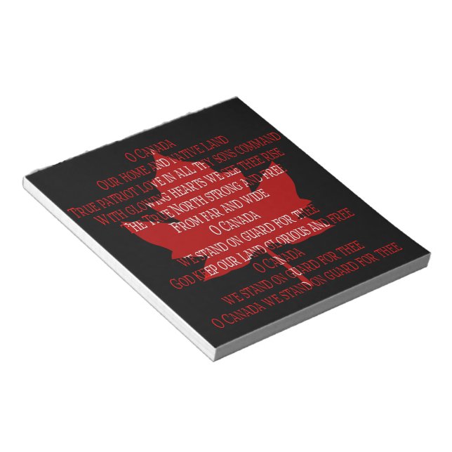 Canada Anthem Souvenir Anteckningsblock Canada Gif (Vinklad)