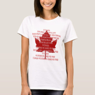 Canada Anthem T-Shirt Dam Kanada Souvenir