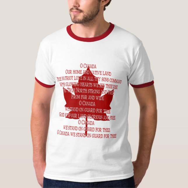 Canada Anthem T-shirt Gifts Souvenir Canada Shirt (Framsida)