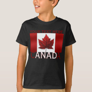 Canada Barn Shirt Canada Flagga Barn Souvenir Topp Tee Shirt