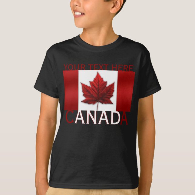 Canada Barn Shirt Canada Flagga Barn Souvenir Topp Tee Shirt (Framsida)
