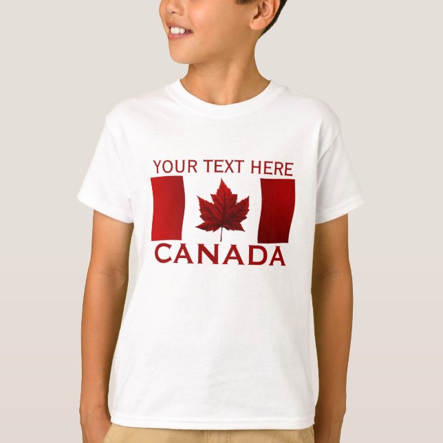 Canada Barn Shirt Canada Flagga Barn Sweatshirt Tee (Framsida)