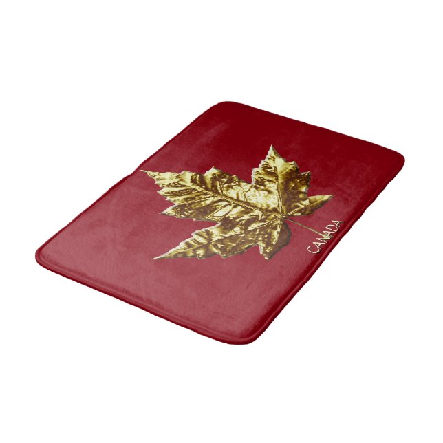 Canada Bath Mat Guld Anpassningsbar Canada Souveni Badrumsmatta (Vinklad)