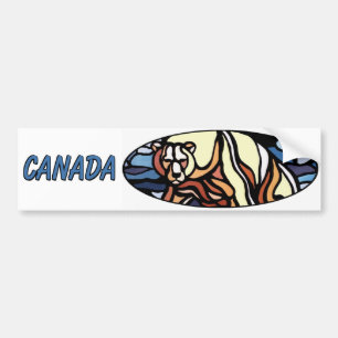 Canada Bear Bumper Sticker Canada Wildlife Gifts Bildekal