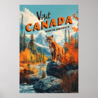 Canada Berg Puma Reseposter Poster