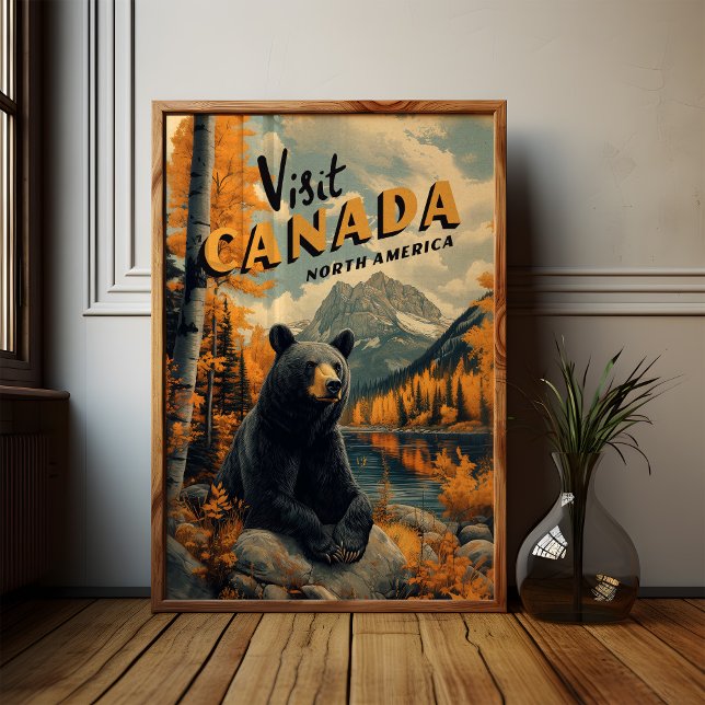 Canada Black Bear Vintage Travel Poster (Skapare uppladdad)