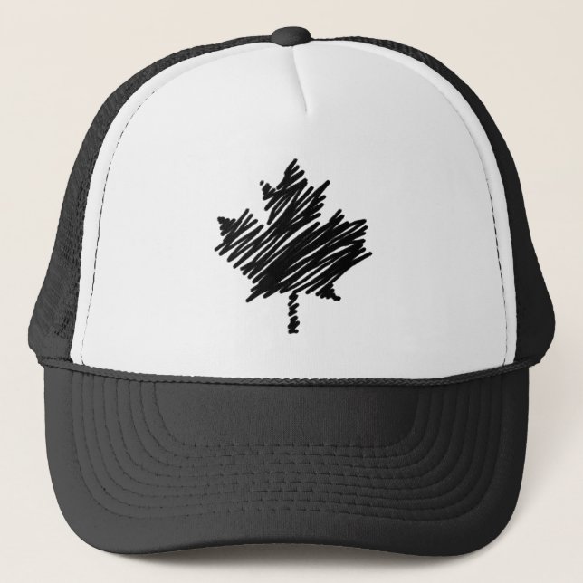 Canada Black Sketch Snyggt Maple Löv Keps (Framsida)