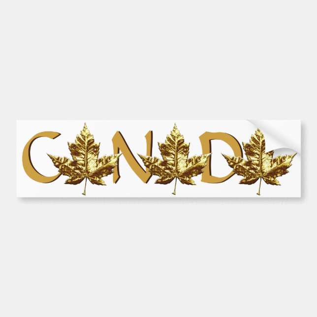 Canada Bumper Sticker Guld Maple Löv Sticker Bildekal (Framsidan)