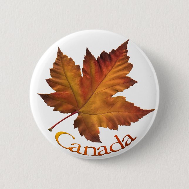 Canada Button Canada Maple Löv Souvenir Buttons Knapp (Framsida)