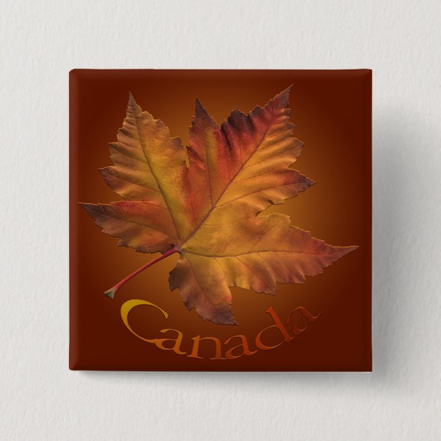 Canada Button Canada Maple Löv Souvenir Buttons Knapp (Framsida)