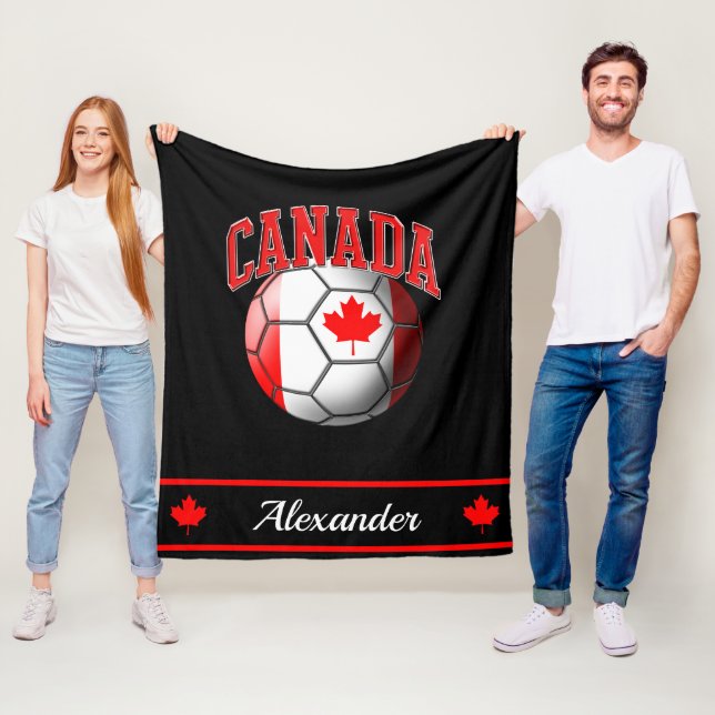 Canada Canadian Flagga Soccer Ball | Namn Fleecefilt (På plats)