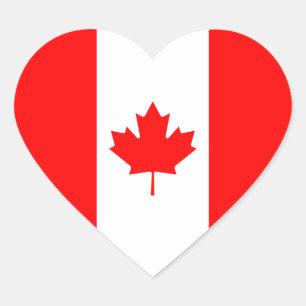 Canada/Canadian Heart Flagga Hjärtformat Klistermärke