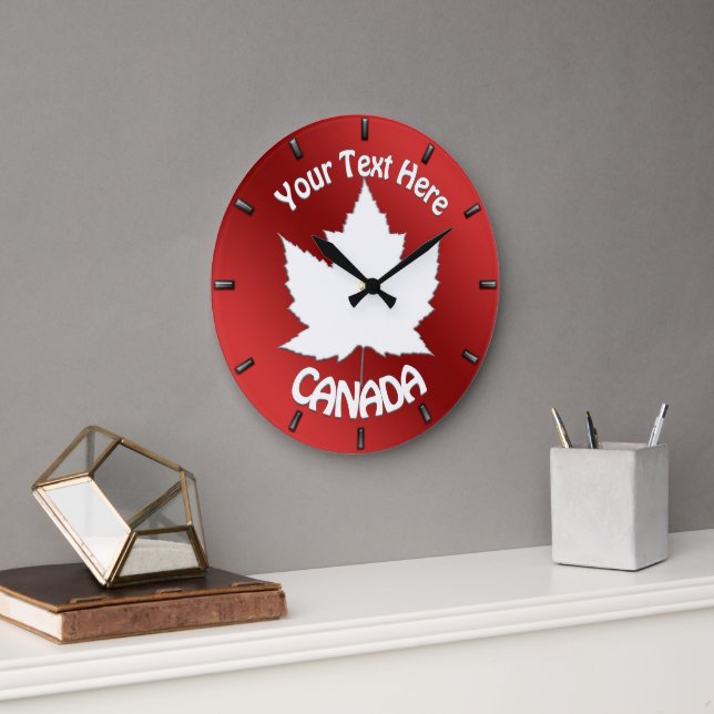 Canada Clock Canada Souvenir Wall Clock Customize Stor Klocka (Kontor)