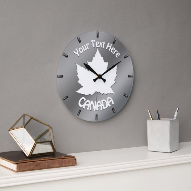 Canada Clock Canada Souvenir Wall Clock Customize Stor Klocka (Kontor)