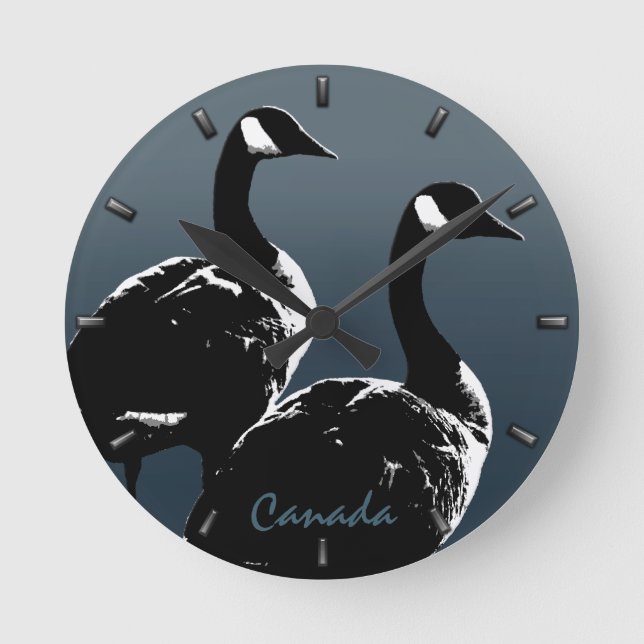 Canada Clock Canadian Goose Souvenir Wall Clock Rund Klocka (Framsida)