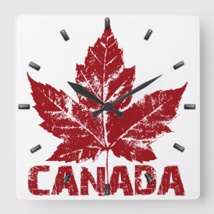 Canada Clock Coola Canada Souvenir Wall Clocks Gif Fyrkantig Klocka