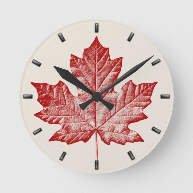 Canada Clock Coola Canada Souvenir Wall Clocks Gif Rund Klocka (Framsida)