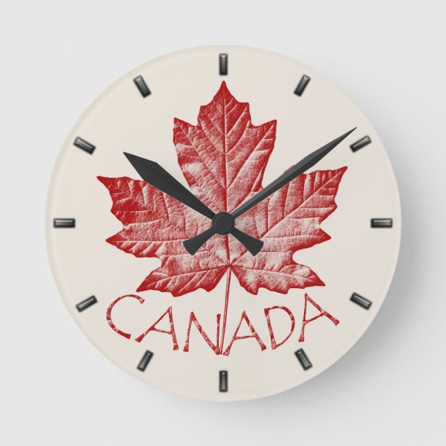 Canada Clock Coola Canada Souvenir Wall Clocks Gif Rund Klocka (Framsida)