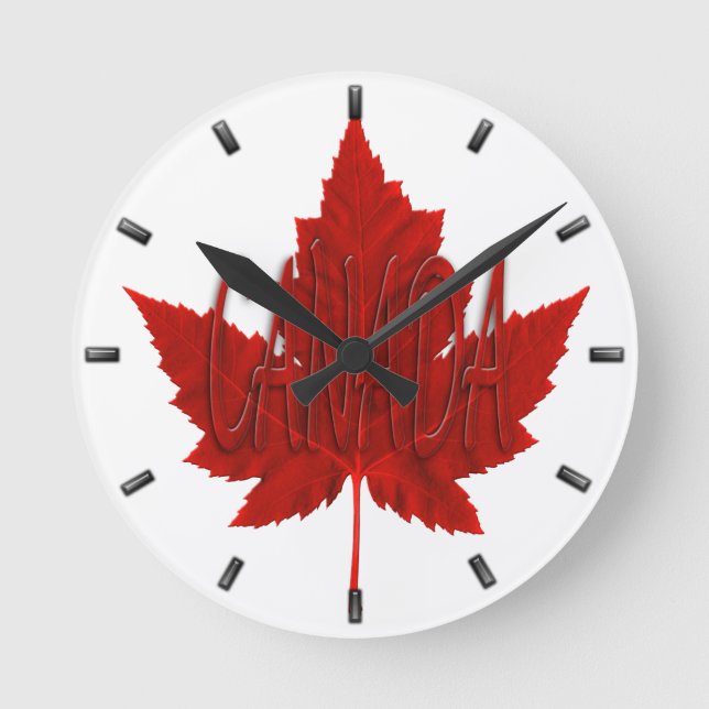 Canada Clock Coola Canada Souvenir Wall Clocks Gif Rund Klocka (Framsida)