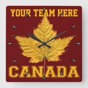 Canada Clock Sports Team Kanada Souvenir Clock Fyrkantig Klocka