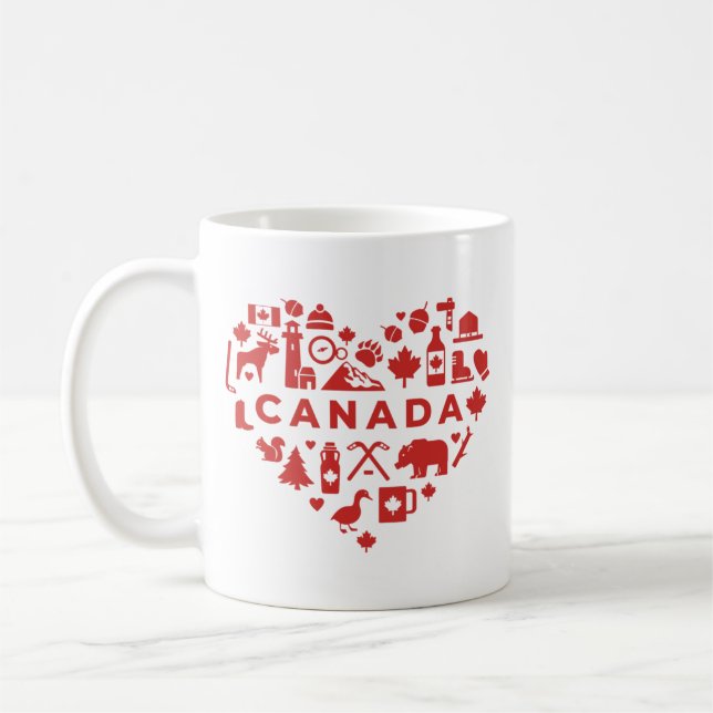 Canada Collage Heart Kaffemugg (Vänster)